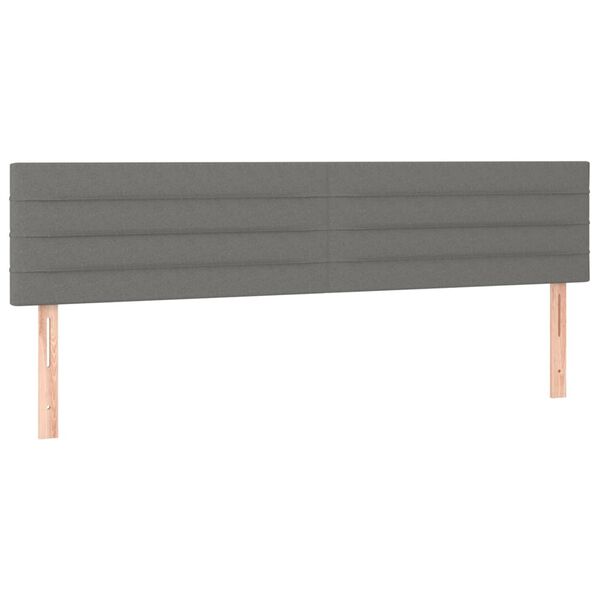 vidaXL Κρεβάτι Boxspring με Στρώμα & LED Σκ.Γκρι 120x190εκ. Υφασμάτινο