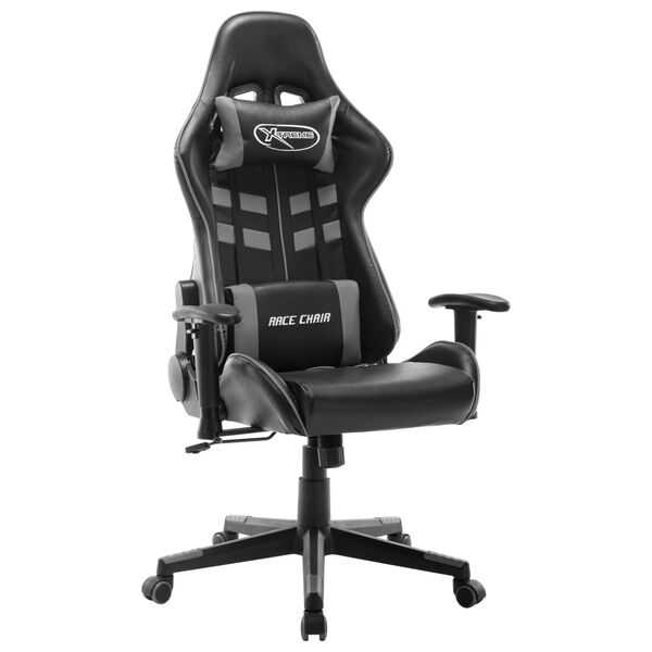 vidaXL Καρέκλα Gaming Μαύρη / Γκρι από Συνθετικό Δέρμα