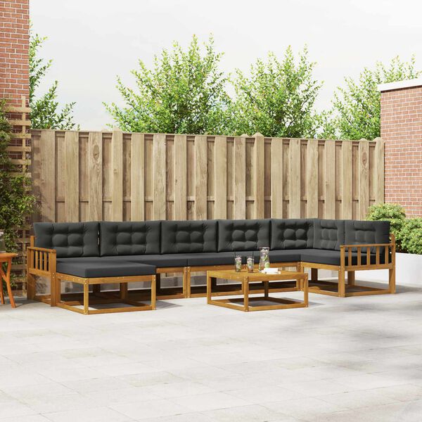 vidaXL &Sigma;&epsilon;&iota;&rho;ά &Kappa;&alpha;&nu;&alpha;&pi;έ &Epsilon;&xi;&omega;&tau;&epsilon;&rho;&iota;&kappa;&omicron;ύ &mu;&epsilon; &mu;&alpha;&xi;&iota;&lambda;ά&rho;&iota; 8 pcs &Phi;&upsilon;&sigma;&iota;&kappa;ό &kappa;&alpha;&iota; &Alpha;&nu;&theta;&rho;&alpha;&kappa;ί