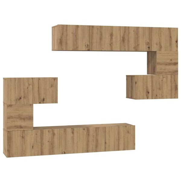 vidaXL &Sigma;&epsilon;&tau; &epsilon;&pi;ί&pi;&lambda;&omicron;&upsilon; &tau;&eta;&lambda;&epsilon;ό&rho;&alpha;&sigma;&eta;&sigmaf; 8 pcs Artisan Oak &Epsilon;&pi;&epsilon;&xi;&epsilon;&rho;&gamma;&alpha;&sigma;&mu;έ&nu;&omicron; &xi;ύ&lambda;&omicron;