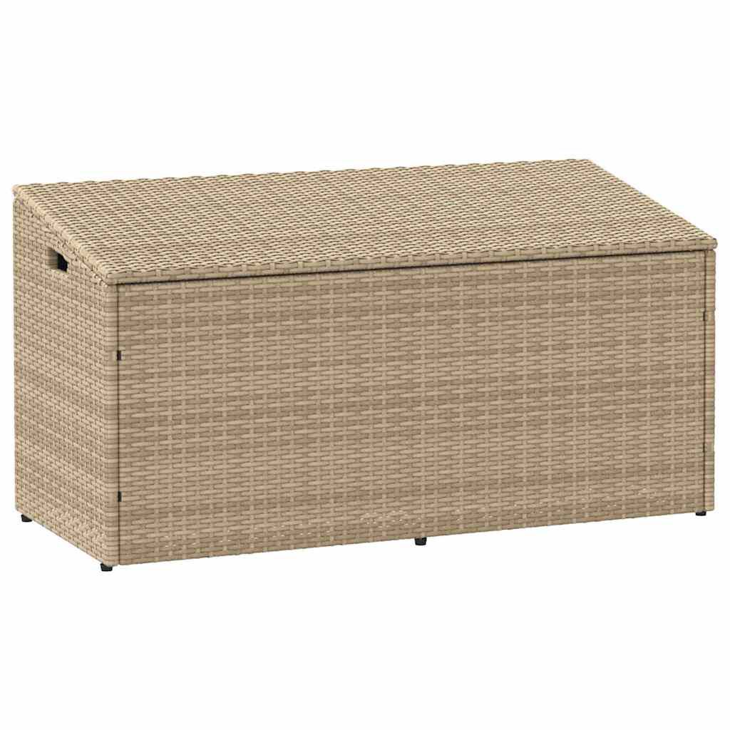vidaXL Box αποθήκευσης κήπου Μπεζ 110x50x58 cm Poly Rattan