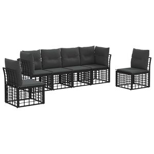 vidaXL &Sigma;&epsilon;&iota;&rho;ά &Kappa;&alpha;&nu;&alpha;&pi;έ &Epsilon;&xi;&omega;&tau;&epsilon;&rho;&iota;&kappa;&omicron;ύ &mu;&epsilon; &mu;&alpha;&xi;&iota;&lambda;ά&rho;&iota; 6 pcs &Mu;&alpha;ύ&rho;&omicron; &Pi;&omicron;&lambda;&upsilon;&epsilon;&sigma;&tau;έ&rho;&alpha;&sigmaf;