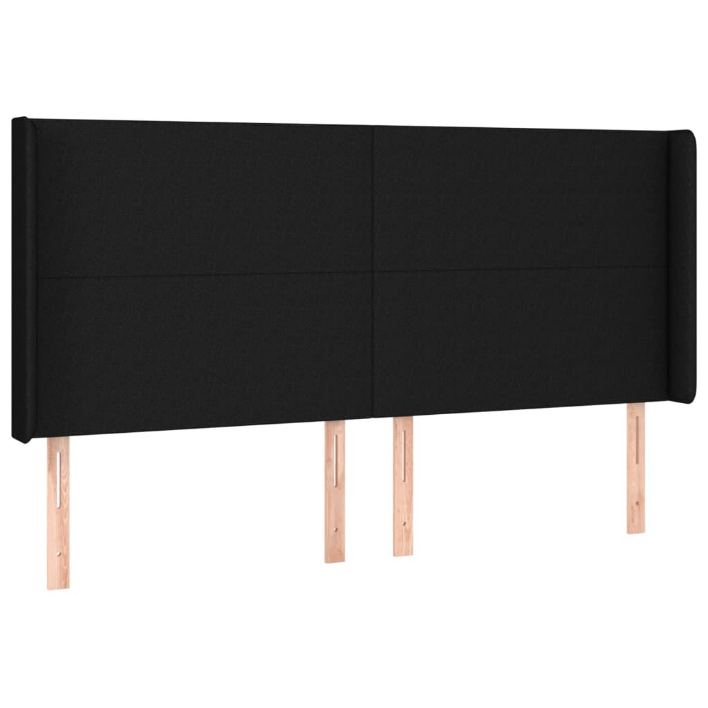 vidaXL Κρεβάτι Boxspring με Στρώμα & LED Μαύρο 160x200 εκ. Υφασμάτινο