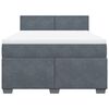 vidaXL Κρεβάτι Boxspring με Στρώμα Σκούρο Γκρι 140x200 εκ. Βελούδινο