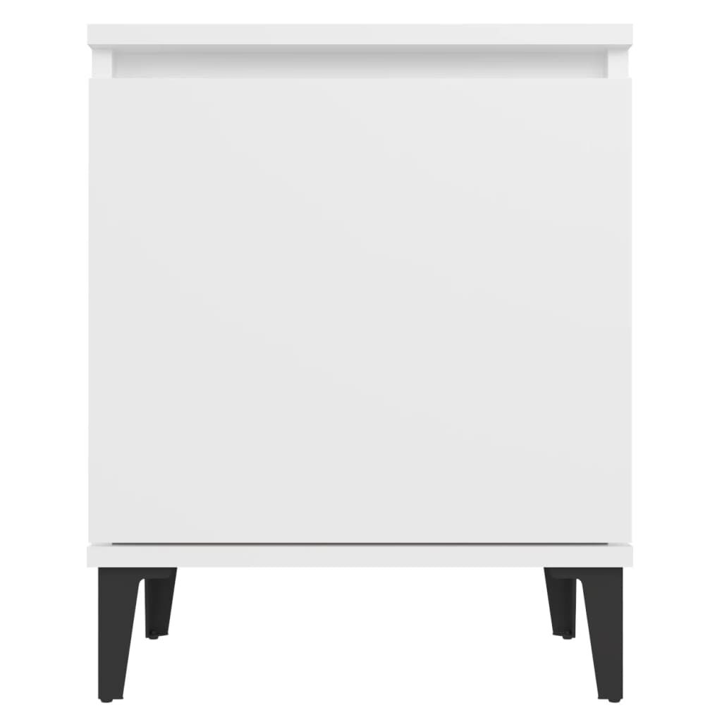 vidaXL Κομοδίνα Λευκά 40 x 30 x 50 εκ. με Μεταλλικά Πόδια