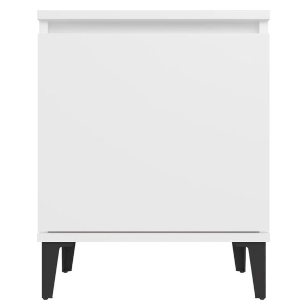 vidaXL Κομοδίνα Λευκά 40 x 30 x 50 εκ. με Μεταλλικά Πόδια