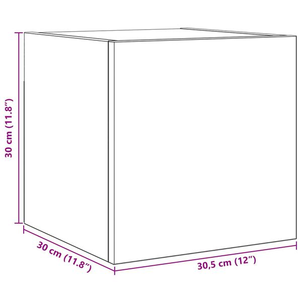vidaXL Σετ TV Άλλο με αποθήκευση με πόρτα 4 pcs Μαύρη Δρυς 60 x 30 x 30 cm