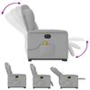 vidaXL Ηλεκτρική όρθια πολυθρόνα μασάζ Ύφασμα Γκρι σύννεφο