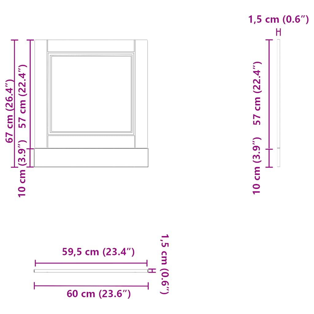 vidaXL Πίνακας πλυντηρίου πιάτων Porto Γκρι Sonoma 60x1,5x67 εκ.
