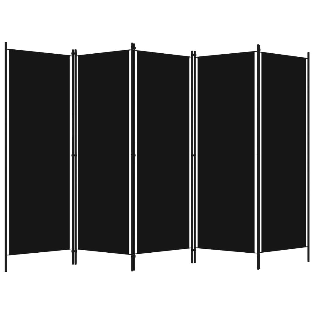 vidaXL Διαχωριστικό Δωματίου με 5 Πάνελ Μαύρο 250 x 180 εκ.