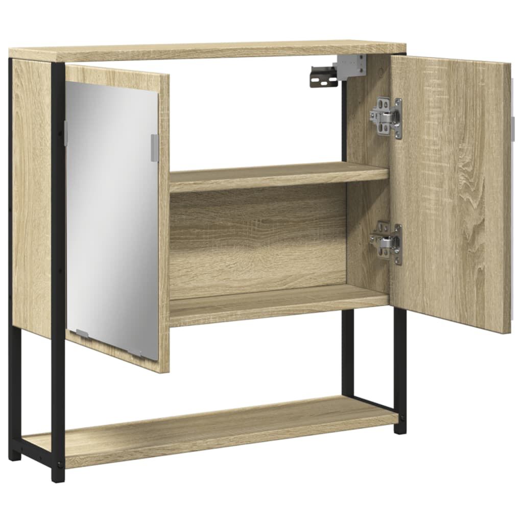 vidaXL Καθρέφτης Μπάνιου Ντουλάπι Sonoma Δρυς 60x16x60 εκ. Επεξ. Ξύλο
