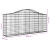vidaXL Συρματοκιβώτια Τοξωτά 5 τεμ. 200x30x80/100 εκ. Γαλβαν. Ατσάλι