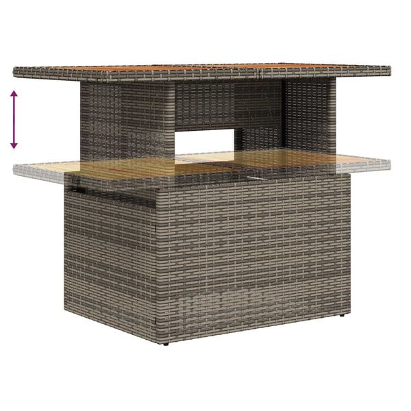 vidaXL Σετ Καναπέ Κήπου με μαξιλάρι 8 pcs Γκρι Πολυ ράταν