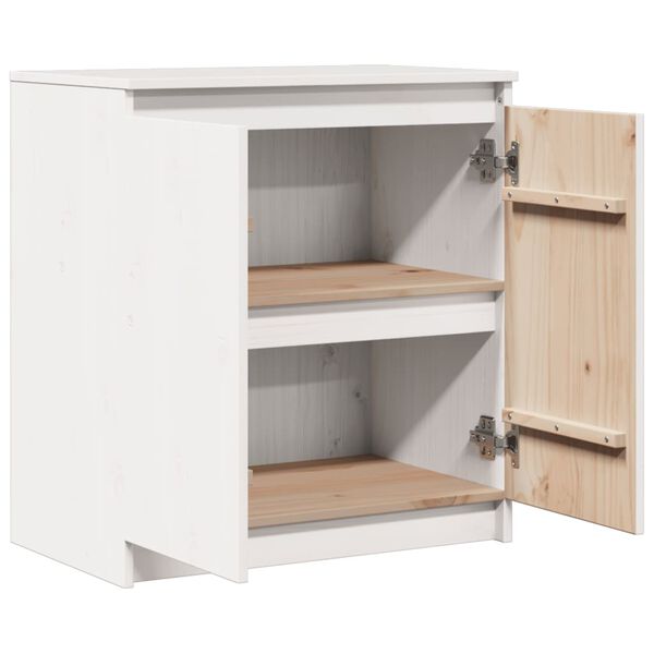 vidaXL Βοηθητικό Ντουλάπι Λευκό 60 x 36 x 65 εκ. από Μασίφ Ξύλο Πεύκου