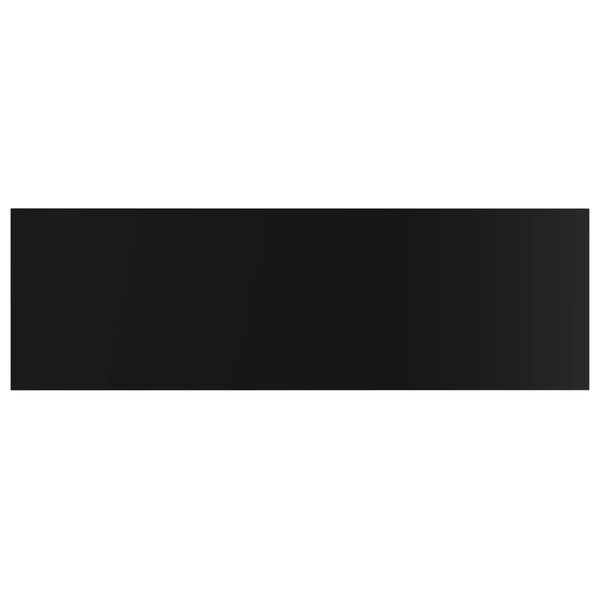 vidaXL Ράφια Βιβλιοθήκης 4 τεμ. Γυαλ. Μαύρο 80x20x1,5 εκ. Μοριοσανίδα