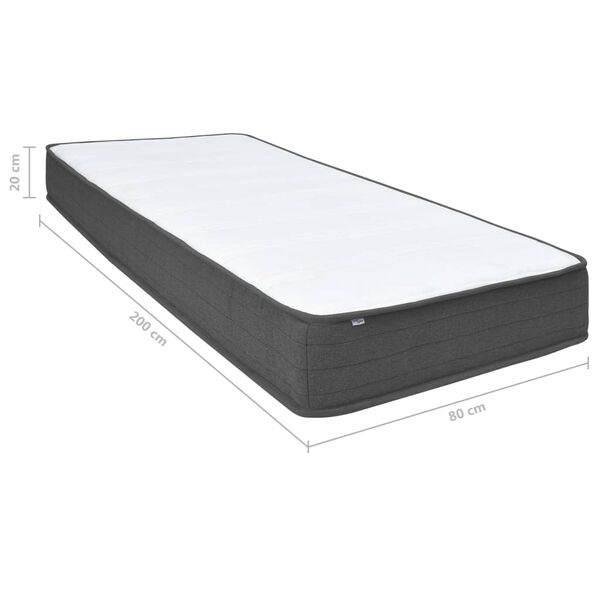 vidaXL Κρεβάτι Boxspring Σκούρο Γκρι 80 x 200 εκ. Υφασμάτινο