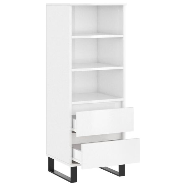 vidaXL Ντουλάπι Γυαλιστερό λευκό 40x36x110 εκ. από Επεξεργασμένο Ξύλο