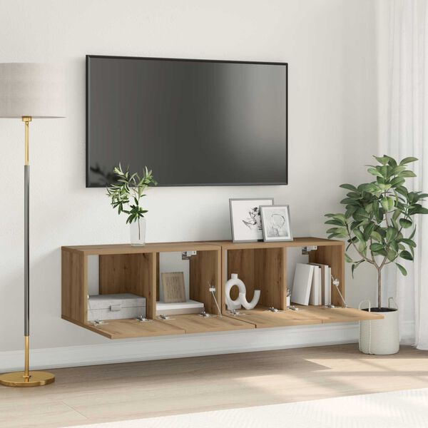 vidaXL Ντουλάπι TV 2 pcs Καφέ 60 x 30 x 30 cm Επεξεργασμένο ξύλο