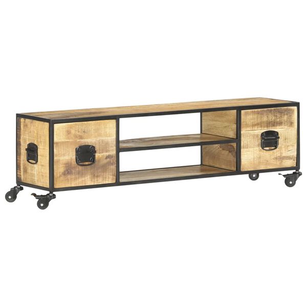vidaXL Έπιπλο Τηλεόρασης 130 x 30 x 39 εκ. από Μασίφ Ξύλο Μάνγκο