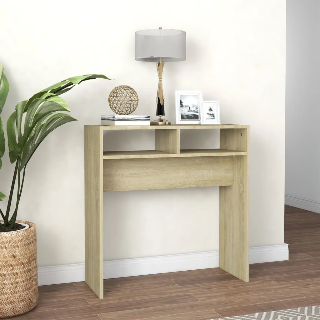 vidaXL Τραπεζάκι Κονσόλα Sonoma Δρυς 78x30x80 εκ. από Επεξ. Ξύλο