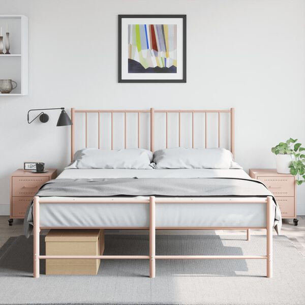 vidaXL Κομοδίνα 2 τεμ. Ροζ 36x39x43,5 εκ. από Χάλυβα