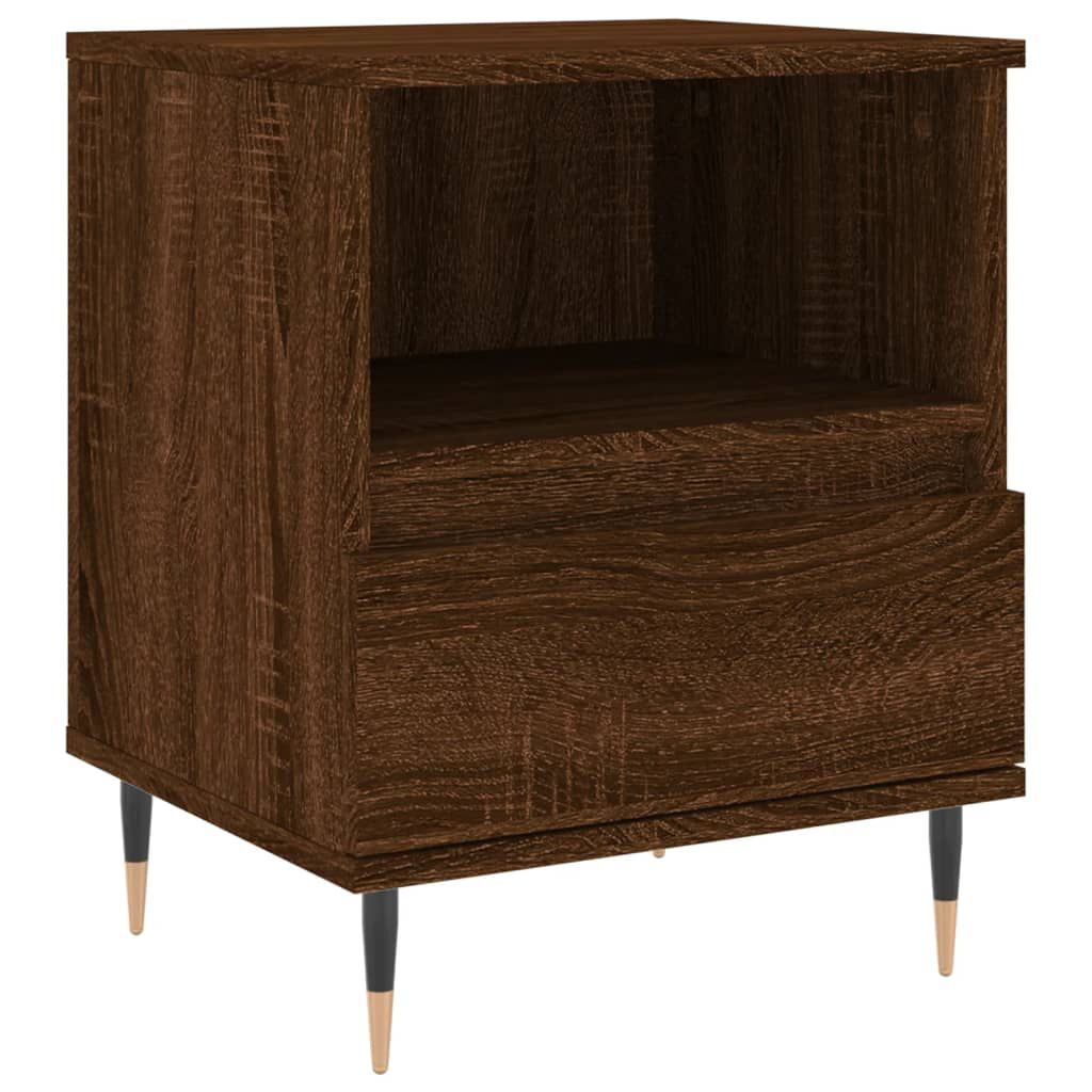 vidaXL Κομοδίνα 2 τεμ. Καφέ Δρυς 40 x 35 x 50 εκ. από Επεξεργ. Ξύλο