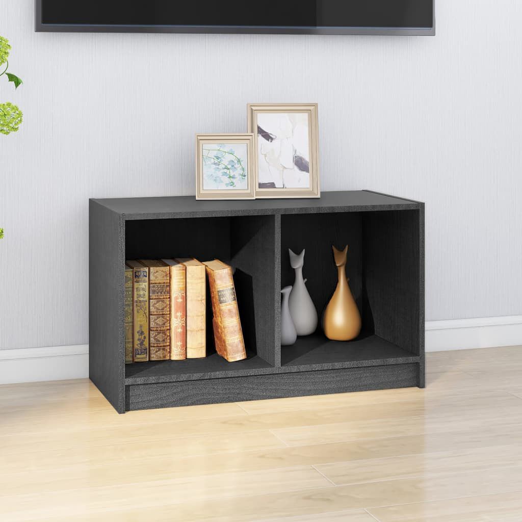 vidaXL Έπιπλο Τηλεόρασης Γκρι 70 x 33 x 42 εκ. από Μασίφ Ξύλο Πεύκου