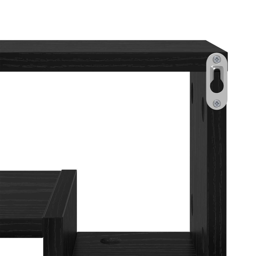 vidaXL Ράφι Τοίχου Μαύρη Δρυς 82 x 15 x 51 εκ. Επεξεργασμένο ξύλο