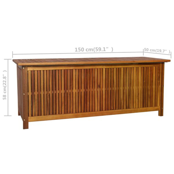 vidaXL Μπαούλο Αποθήκευσης Κήπου 150x50x58 εκ. από Μασίφ Ξύλο Ακακίας