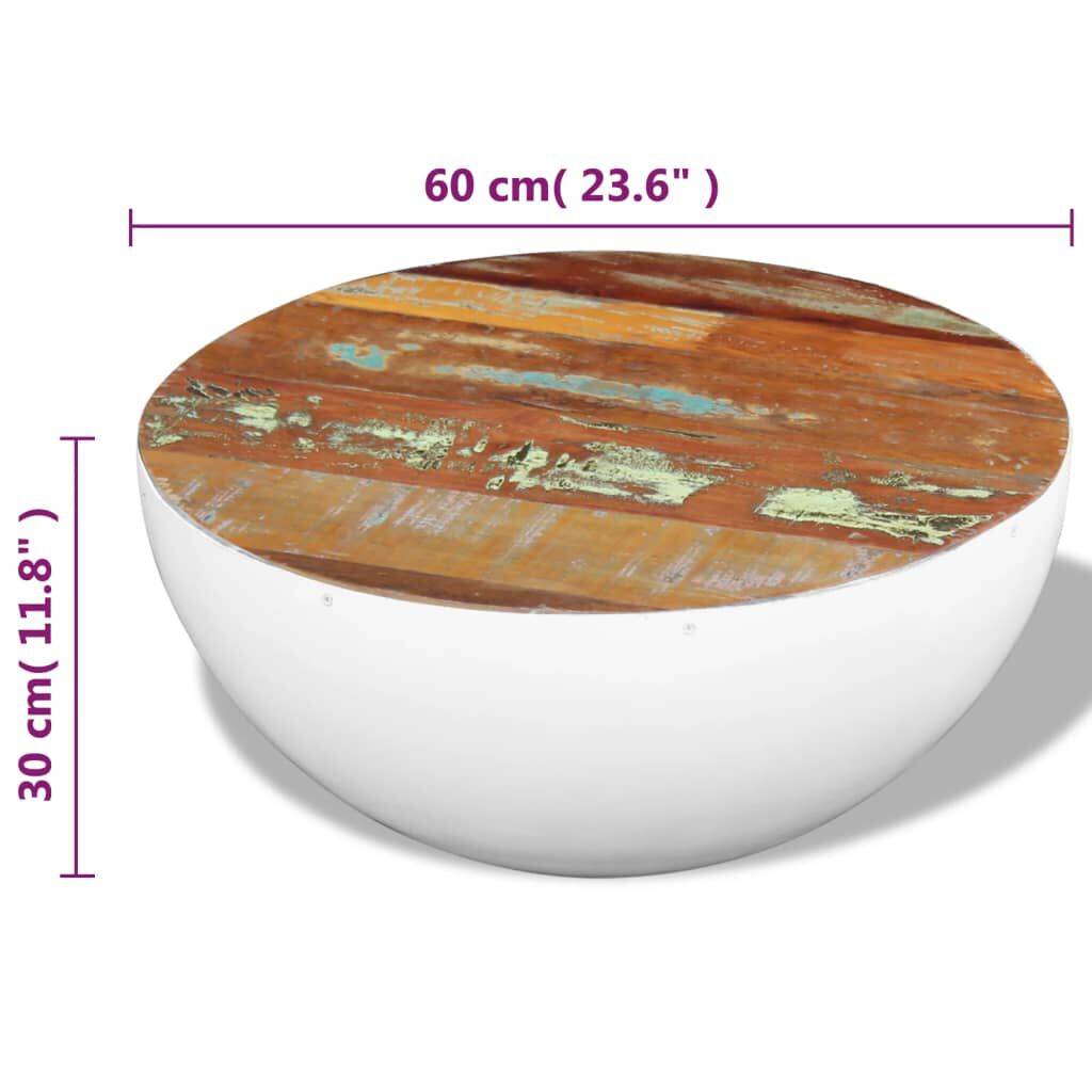 vidaXL Τραπεζάκι Σαλονιού Ημισφαιρικό 60x60x30 εκ. Ανακυκλωμένο Ξύλο