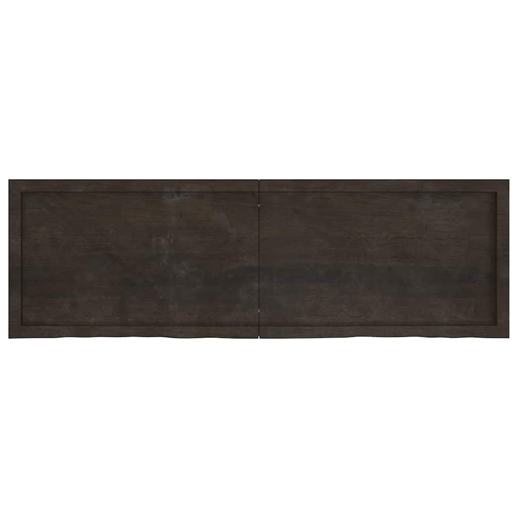vidaXL Ράφι Τοίχου Σκούρο Καφέ 160x50x(2-4) εκ. Επεξ. Μασίφ Ξύλο Δρυός