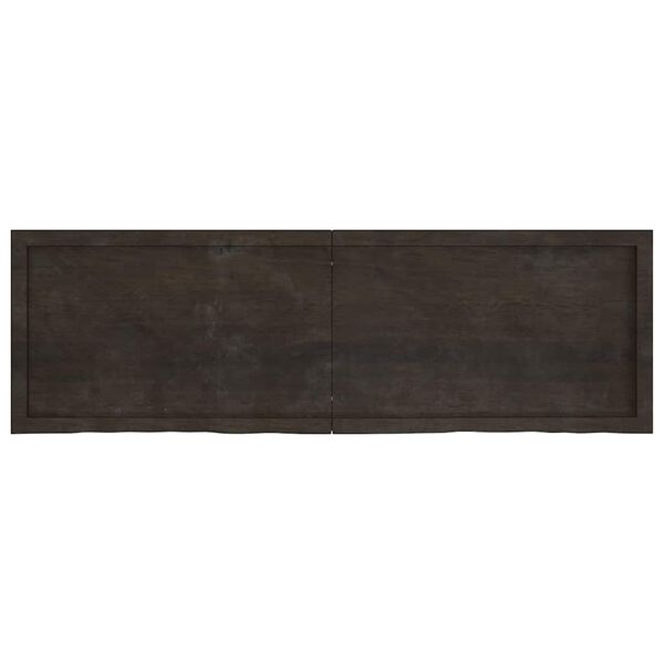 vidaXL Ράφι Τοίχου Σκούρο Καφέ 160x50x(2-4) εκ. Επεξ. Μασίφ Ξύλο Δρυός