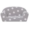 vidaXL Καναπές Παιδικός Διθέσιος Αν Γκρι Αστέρια Μαλακό Βελουτέ Ύφασμα