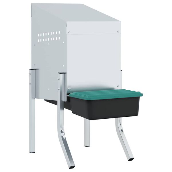 vidaXL Κουτί Φωλιάς Κοτόπουλων με 1 Θήκη και Πόδια από Γαλβανισμένο Ατσάλι