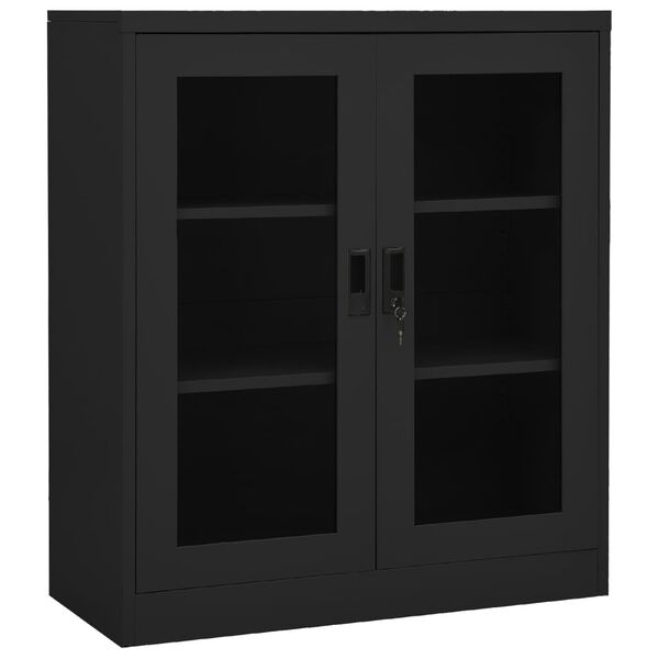 vidaXL Ντουλάπα Γραφείου 90 x 40 x 105 εκ. Ανθρακί Ατσάλινη