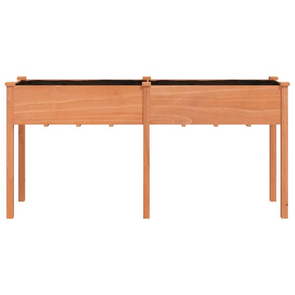 vidaXL Γλάστρα με Επένδυση Καφέ 161x45x76 εκ. από Μασίφ Ξύλο Ελάτης