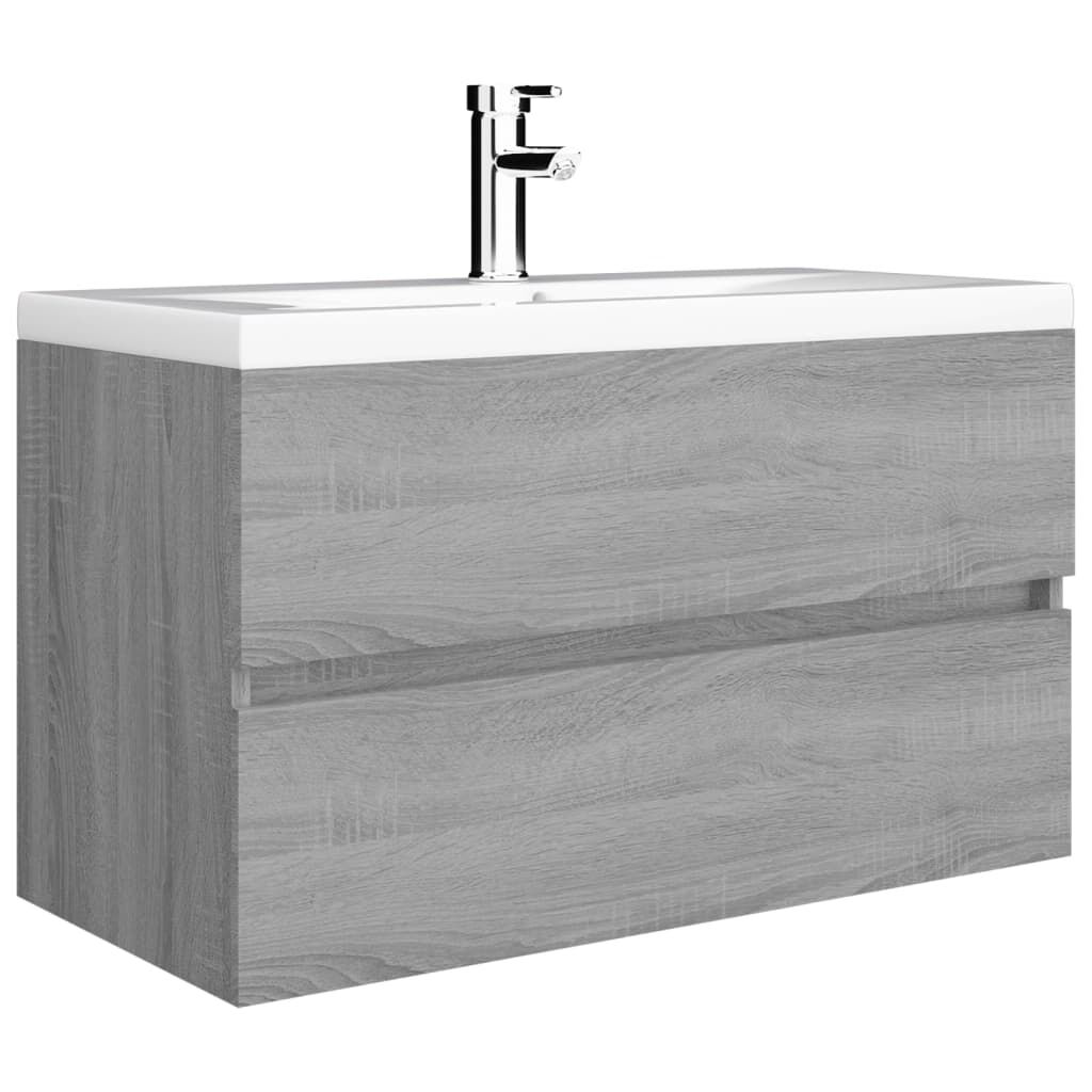 vidaXL Ντουλάπι Νιπτήρα Γκρι Sonoma 80x38,5x45 εκ. Επεξεργασμένο Ξύλο