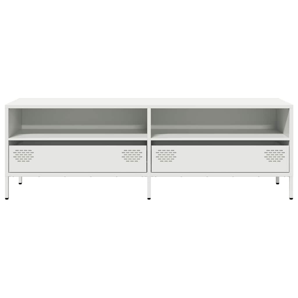 vidaXL Έπιπλο Τηλεόρασης Λευκό 135x39x43,5 εκ. Ατσάλι Ψυχρής Έλασης