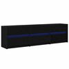vidaXL Ντουλάπι TV Μαύρο 182 x 34 x 50 εκ