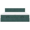 vidaXL Οθωμανικό κρεβάτι με στρώματα&LEDs Dark Green 180x200cm Velvet