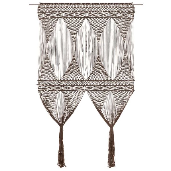 vidaXL Κουρτίνα Μακραμέ Taupe 140 x 240 εκ. Βαμβακερή