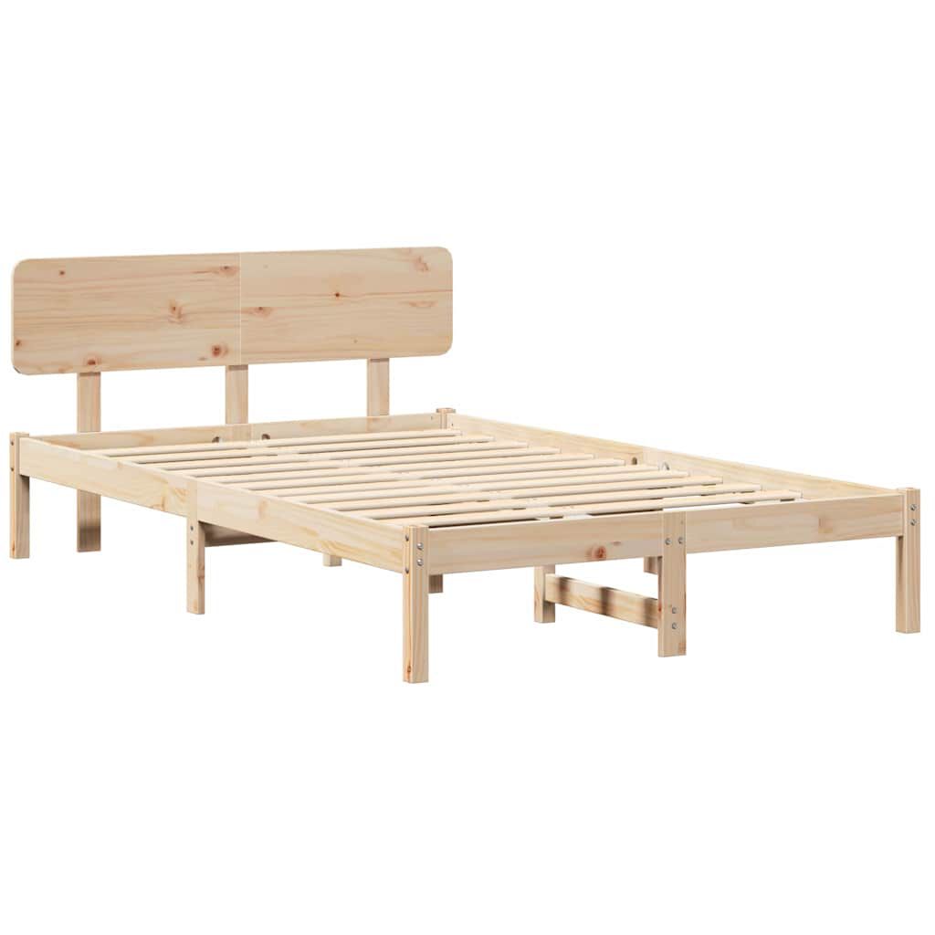 vidaXL Σκελετός Κρεβατιού Φυσικό 120 x 190 cm Μασίφ ξύλο πεύκου