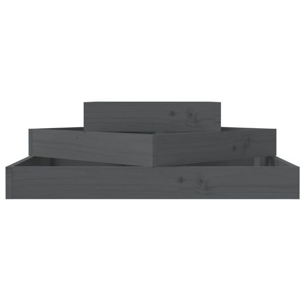 vidaXL Ζαρντινιέρα Γκρι 83 x 83 x 27 εκ. από Μασίφ Ξύλο Πεύκου