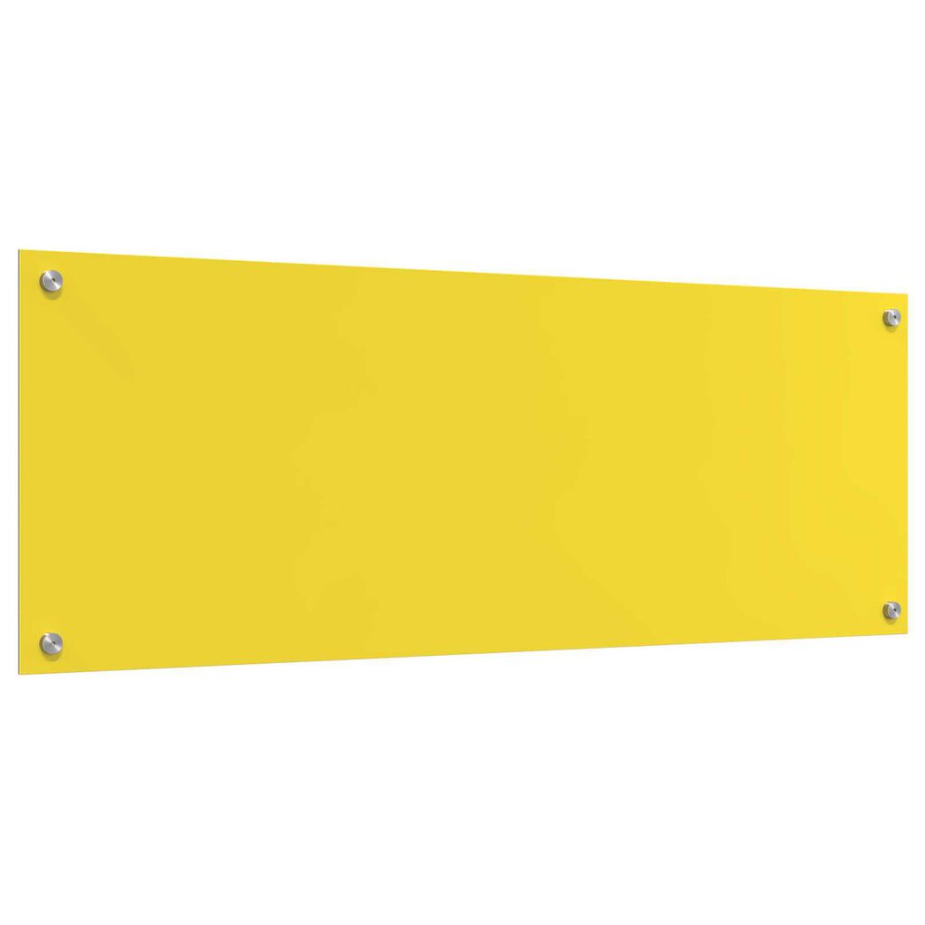 vidaXL Κουζίνα Πλάτη Κίτρινη 110x40x0,6 εκ από Γυαλί Αντισκωπής