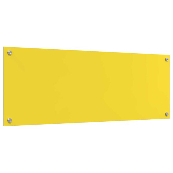 vidaXL Κουζίνα Πλάτη Κίτρινη 110x40x0,6 εκ από Γυαλί Αντισκωπής