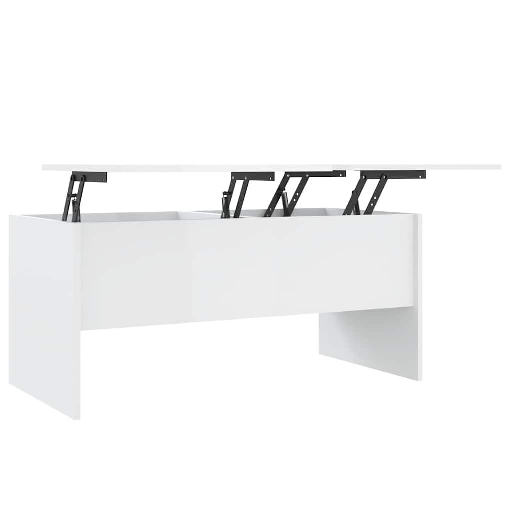 vidaXL Τραπεζάκι Σαλονιού Γυαλ. Λευκό 102x50,5x46,5 εκ. Επεξεργ. Ξύλο
