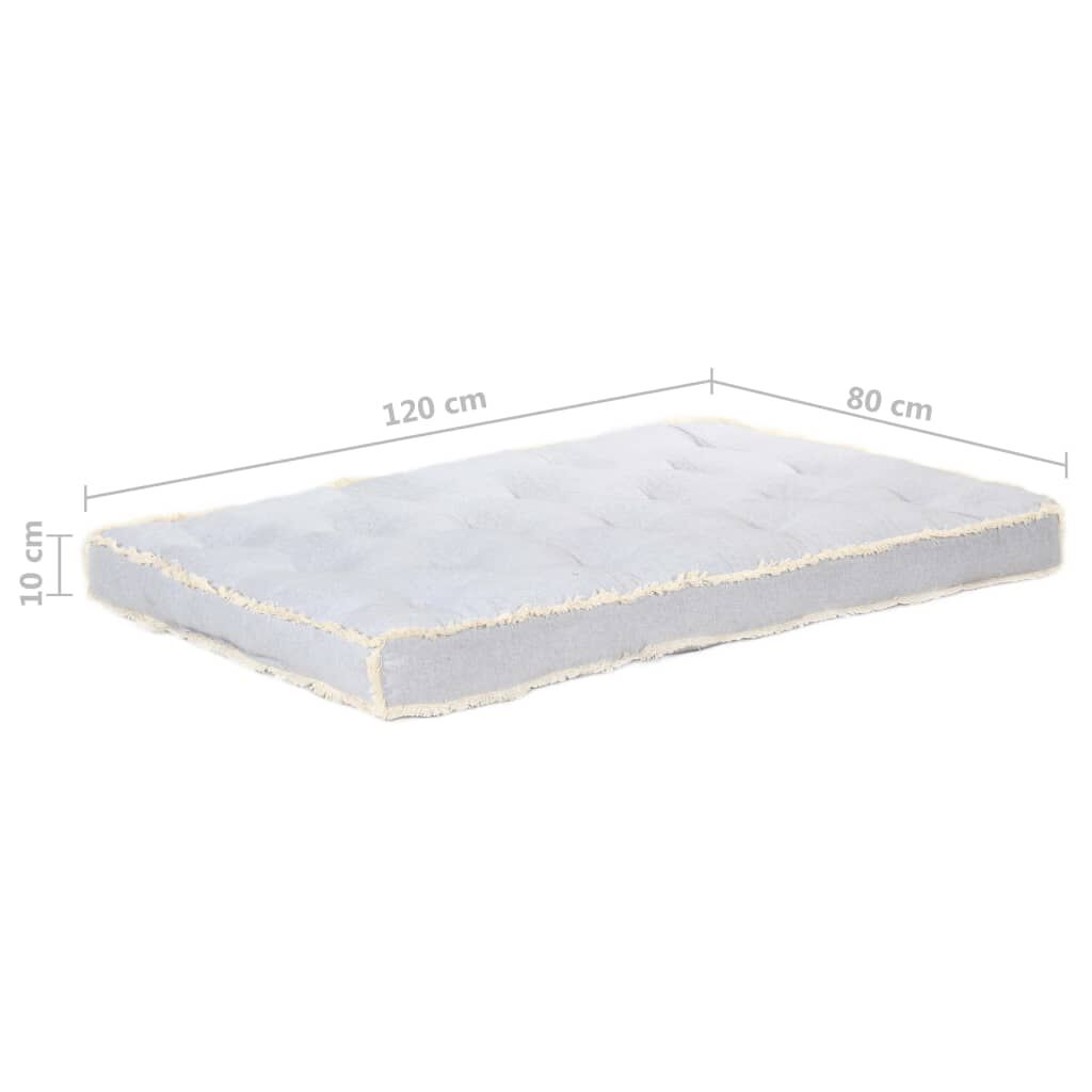 vidaXL Μαξιλάρι Καναπέ Παλέτας Γκρι 120 x 80 x 10 εκ.