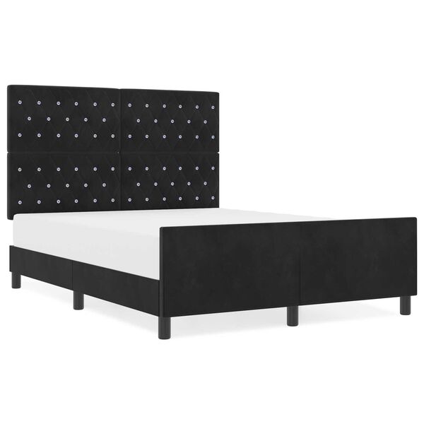vidaXL Κρεβάτι Μαύρο 160x200 εκ Βελούδο