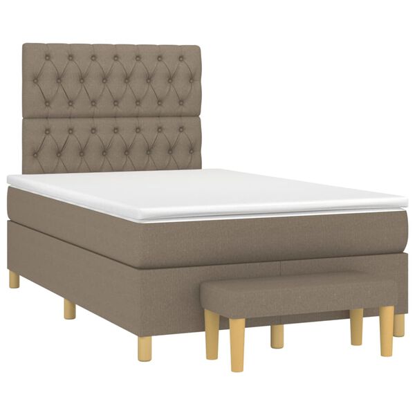 vidaXL &Kappa;&rho;&epsilon;&beta;ά&tau;&iota; Boxspring &mu;&epsilon; &Sigma;&tau;&rho;ώ&mu;&alpha; Taupe 120x200 &epsilon;&kappa;. &Upsilon;&phi;&alpha;&sigma;&mu;ά&tau;&iota;&nu;&omicron;