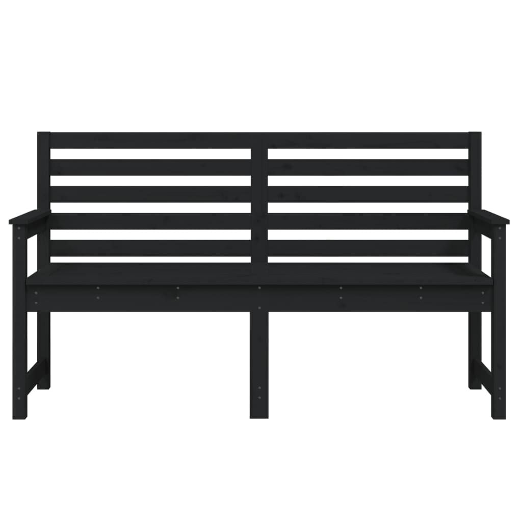 vidaXL Παγκάκι Κήπου Μαύρο 159,5x48x91,5 εκ. από Μασίφ Ξύλο Πεύκου